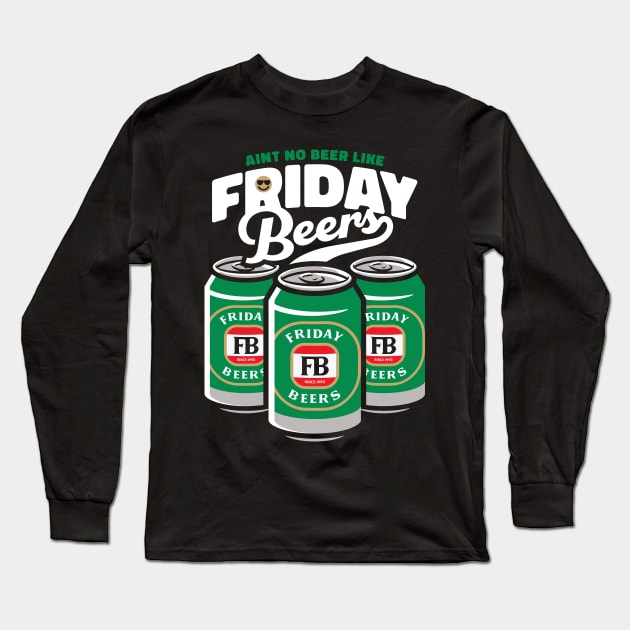 Friday Beers - Cans Long Sleeve T-Shirt by Duffy Design